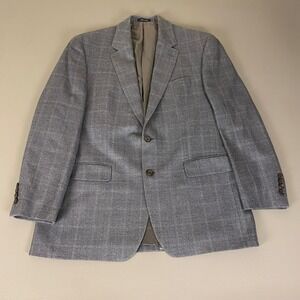 Ralph‎ Lauren Silk Wool Blazer Sport Coat  Men's 42R Slate Gray Plaid Dillard's
